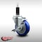 Service Caster 4'' SS Blue Poly Swivel 1-1/8'' Expanding Stem Caster with Brake SCC-SSEX20S414-PPUB-BLUE-TLB-118 - alternate 3